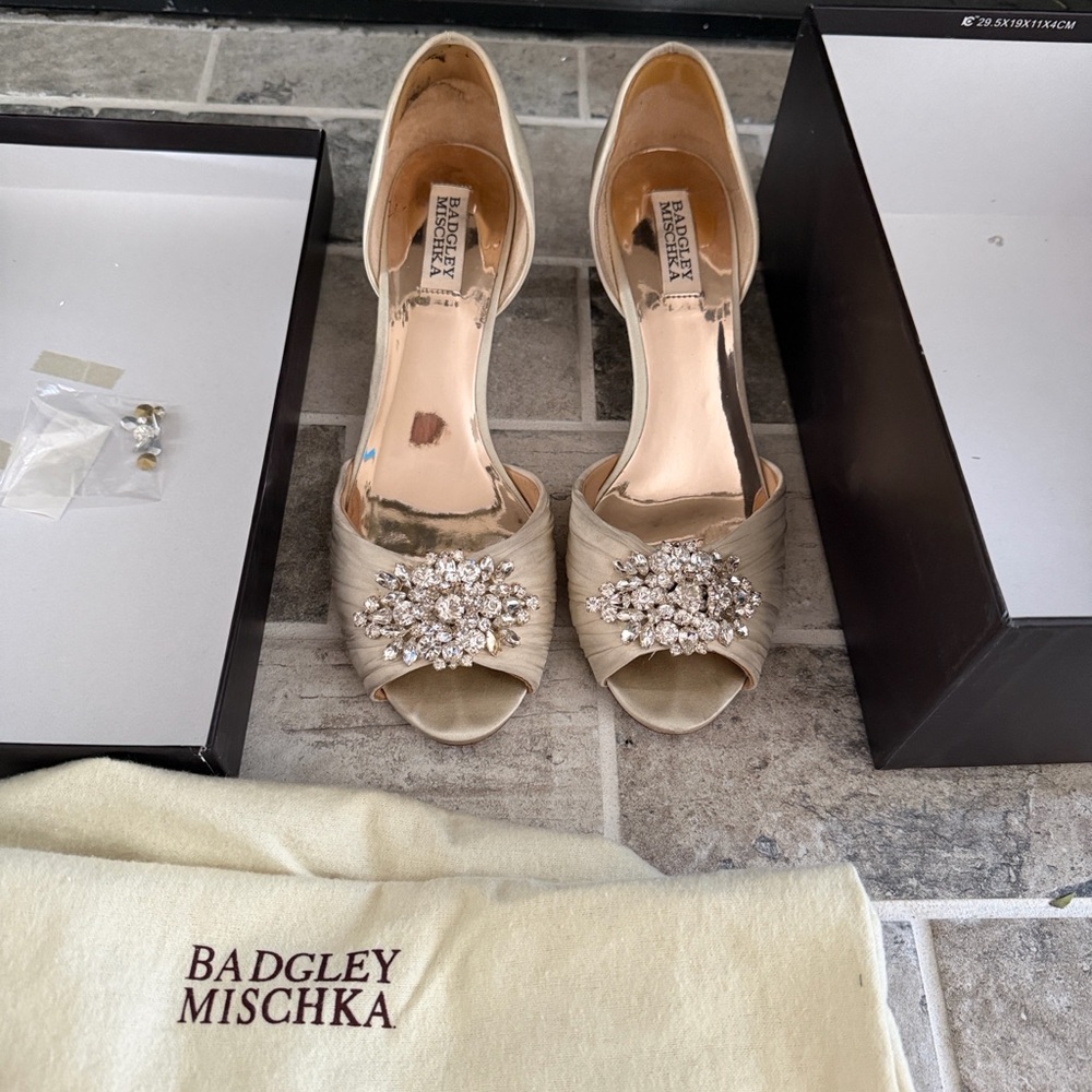 Badgley Mischka Champagne Bridal Embellished Heels